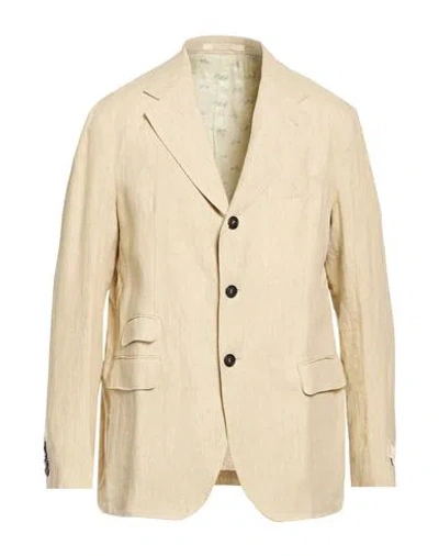 Massimo Alba Man Blazer Beige Size 46 Linen In Neutral