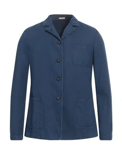 Massimo Alba Man Blazer Blue Size L Cotton, Linen