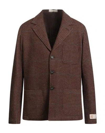 Massimo Alba Man Blazer Brown Size 44 Virgin Wool