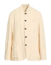 Massimo Alba Man Blazer Cream Size 44 Linen In Neutral