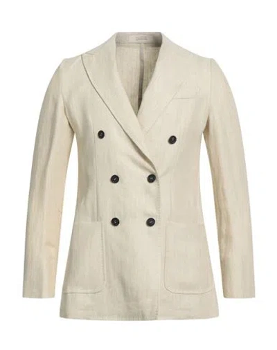 Massimo Alba Man Blazer Cream Size S Linen In White
