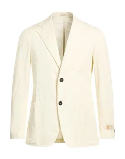 Massimo Alba Man Blazer Ivory Size 44 Cotton, Elastane In Neutral