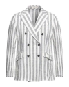 Massimo Alba Man Suit Jacket Ivory Size L Linen In White