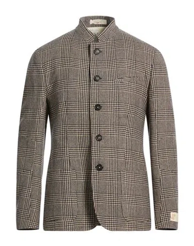 Massimo Alba Man Blazer Midnight Blue Size 44 Virgin Wool, Cotton, Polyamide In Brown