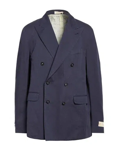 Massimo Alba Man Blazer Midnight Blue Size 46 Cotton, Linen