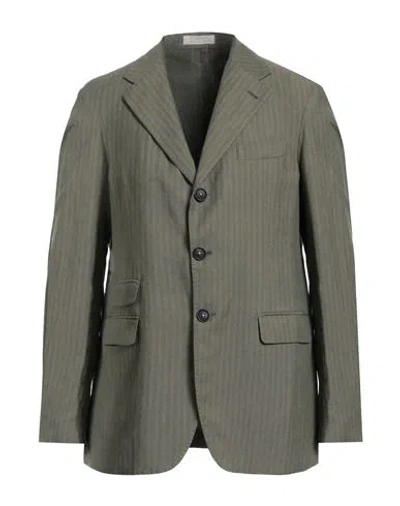Massimo Alba Man Blazer Military Green Size 46 Linen, Cotton