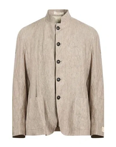 Massimo Alba Man Blazer Sand Size 46 Linen In Brown