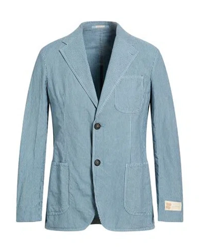 Massimo Alba Man Blazer Sky Blue Size 42 Cotton, Linen