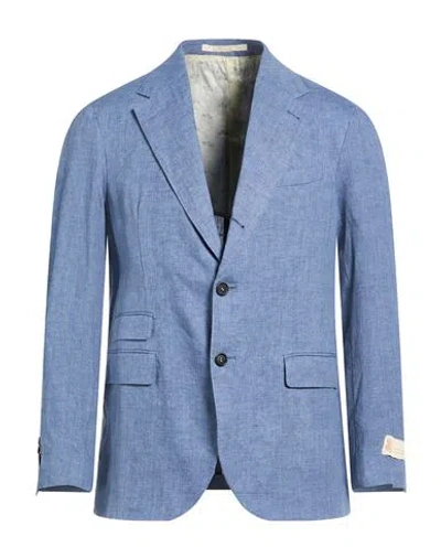 Massimo Alba Man Blazer Sky Blue Size 44 Linen