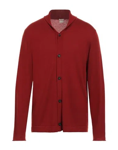 Massimo Alba Man Cardigan Brick Red Size L Cashmere
