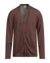 Massimo Alba Man Cardigan Chocolate Brown Size Xl Virgin Wool In Brown