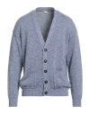 Massimo Alba Man Cardigan Light Blue Size S Cotton, Linen In Blue
