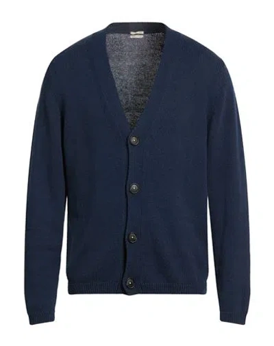Massimo Alba Man Cardigan Navy Size Xl Cotton, Silk In Blue