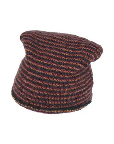 Massimo Alba Man Hat Purple Size Onesize Mohair Wool, Silk