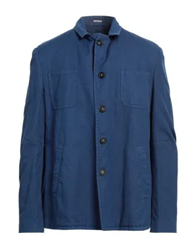 Massimo Alba Man Jacket Blue Size 46 Cotton, Linen