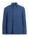 Massimo Alba Man Jacket Blue Size 46 Cotton, Linen
