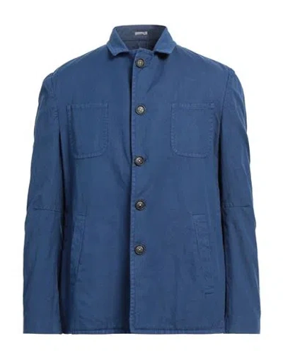 Massimo Alba Man Jacket Blue Size 46 Cotton, Linen