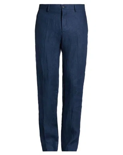 Massimo Alba Man Pants Navy Size 36 Linen In Blue