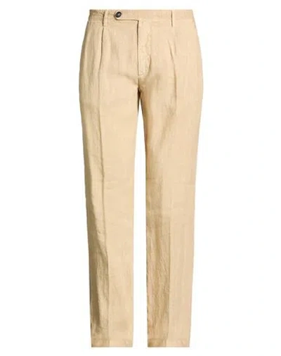 Massimo Alba Man Pants Sand Size 40 Linen In Brown