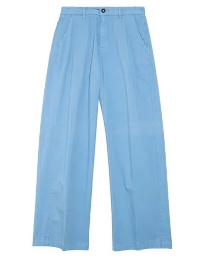 Massimo Alba Man Pants Sky Blue Size 40 Cotton, Elastane