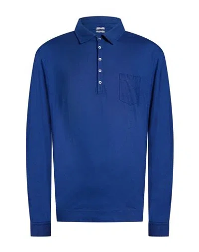 Massimo Alba Man Polo Shirt Blue Size Xl Cotton