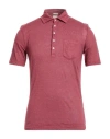 Massimo Alba Man Polo Shirt Brick Size Xxl Linen In Purple