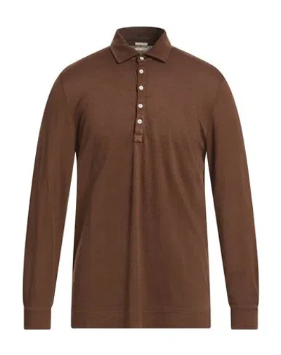 Massimo Alba Man Polo Shirt Dark Brown Size Xxl Linen, Cotton