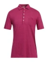 Massimo Alba Man Polo Shirt Fuchsia Size M Linen In Pink
