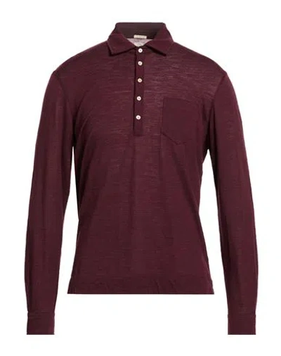 Massimo Alba Man Polo Shirt Garnet Size M Wool In Black