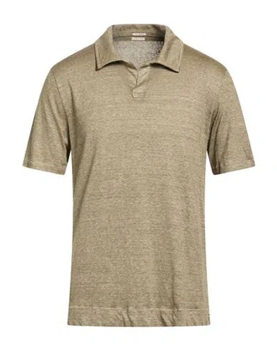 Massimo Alba Man Polo Shirt Khaki Size L Linen, Cotton In Brown