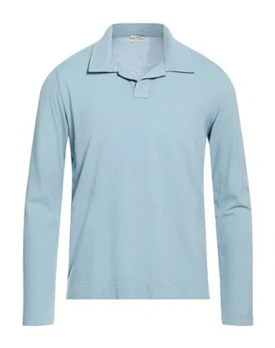 Massimo Alba Man Polo Shirt Light Blue Size Xxl Cotton, Cashmere