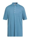 Massimo Alba Man Polo Shirt Light Blue Size Xxl Linen In Blue