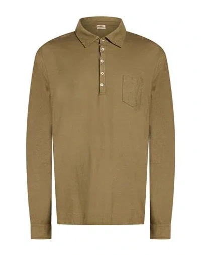 Massimo Alba Man Polo Shirt Military Green Size L Cotton In Brown