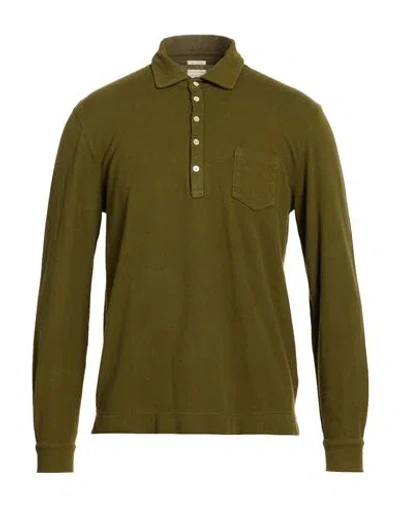 Massimo Alba Man Polo Shirt Military Green Size M Cotton, Cashmere