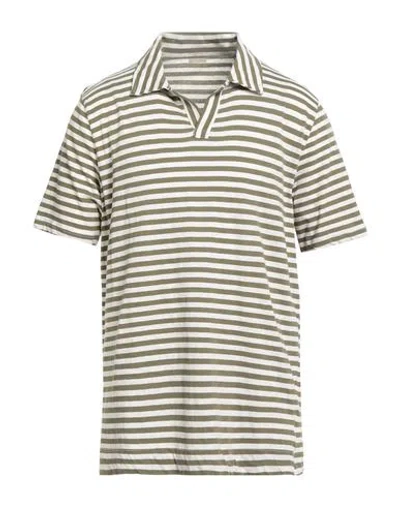 Massimo Alba Man Polo Shirt Military Green Size Xl Cotton, Linen