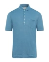 Massimo Alba Man Polo Shirt Light Blue Size Xxl Linen In Blue