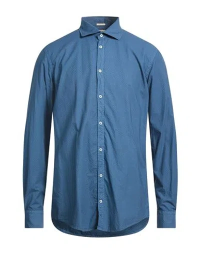 Massimo Alba Man Shirt Azure Size Xl Cotton In Blue
