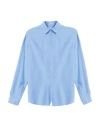 Massimo Alba Man Shirt Azure Size Xs Viscose, Cotton In Blue