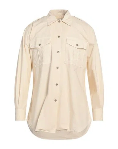 Massimo Alba Man Shirt Beige Size L Cotton, Elastane