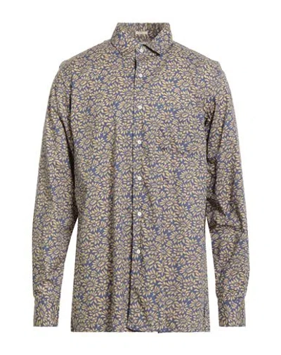 Massimo Alba Man Shirt Blue Size L Cotton In Brown