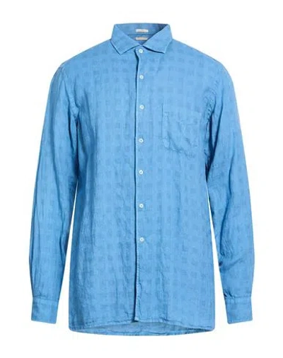 Massimo Alba Man Shirt Blue Size L Linen