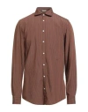 Massimo Alba Man Shirt Brown Size Xl Viscose, Polyamide In Brown