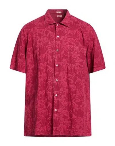 Massimo Alba Man Shirt Burgundy Size Xl Cotton In Red