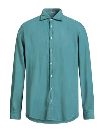 Massimo Alba Man Shirt Deep Teal Size Xl Cotton In Green