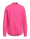 Massimo Alba Man Shirt Fuchsia Size M Linen In Pink
