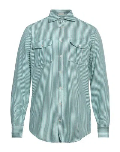 Massimo Alba Man Shirt White Size L Cotton In Green