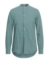 Massimo Alba Man Shirt Green Size S Linen, Cotton