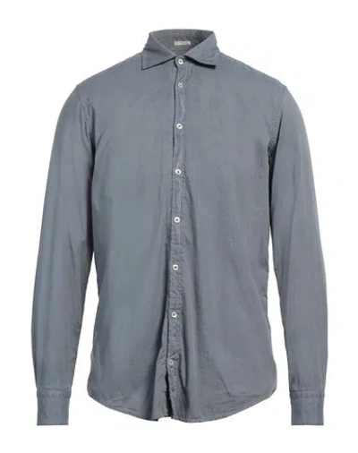 Massimo Alba Man Shirt Grey Size Xl Cotton In Blue