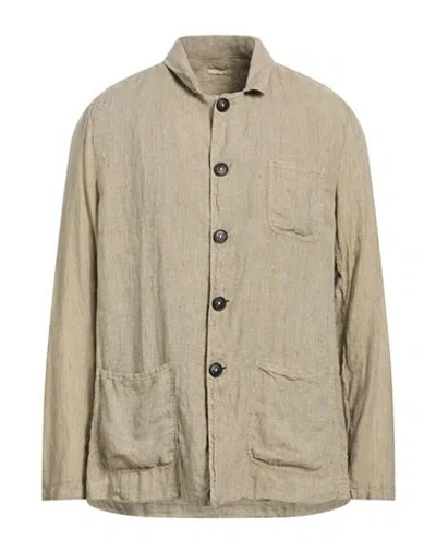 Massimo Alba Man Shirt Khaki Size L Linen In Neutral