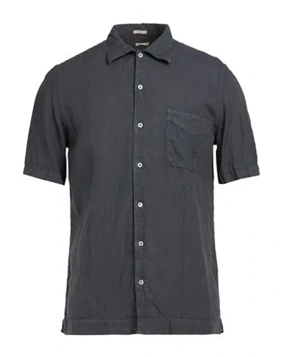 Massimo Alba Man Shirt Lead Size L Linen In Gray